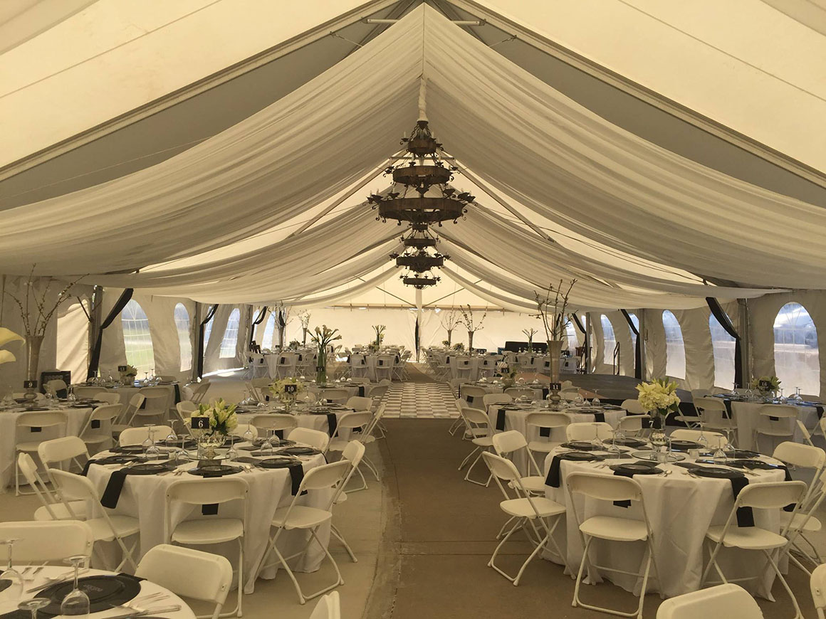Black-tie event set-up
