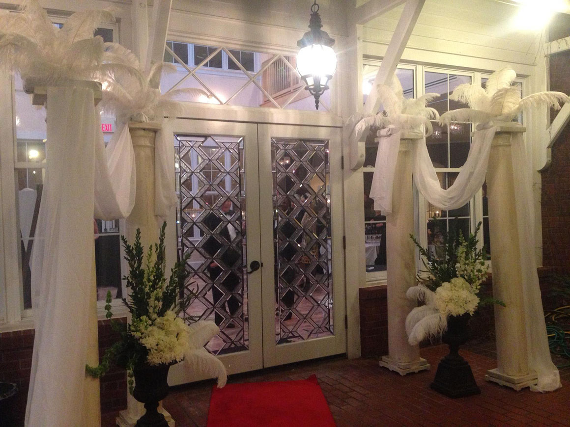Entrance decorated for Casino Night