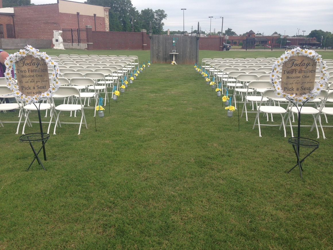 Wedding ceremony on the lawn